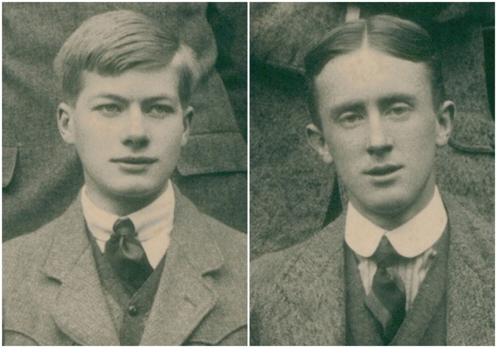 Слева направо: Колин Каллис. \ Джон Толкин, 1912 год.