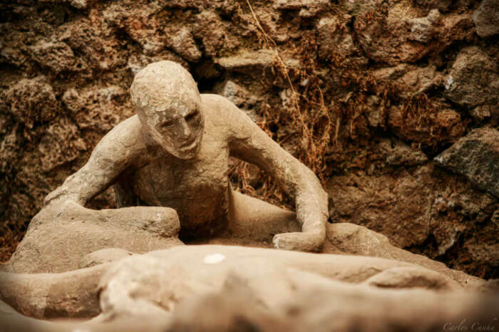 Изображение одного из тел, погребённых во время извержения Везувия (3D-реконструкия). \ Фото: wordpress.com