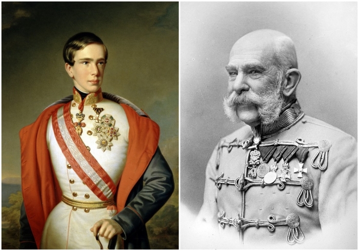 Слева направо: Франц Иосиф I, 1851 год. \ Франц Иосиф I.