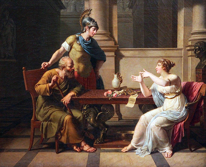 Спор Сократа и Аспасии, Никола Андре Монсио, 1801 год. \ Фото: ideadergi.com.