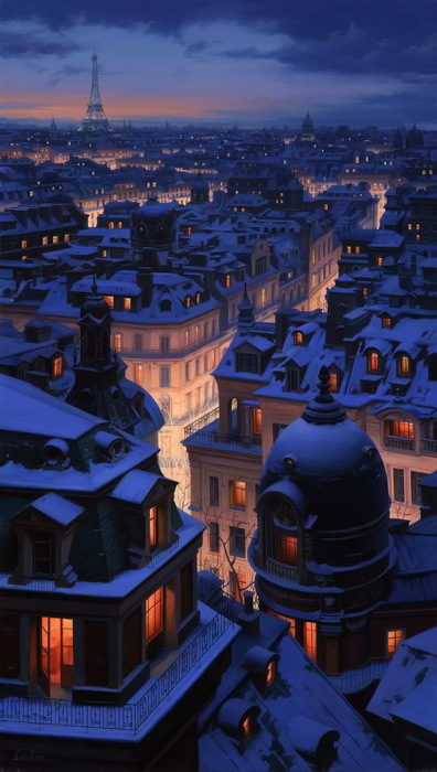 Над крышами Парижа. Автор: Евгений Лушпин.