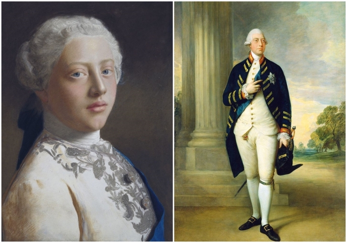 Слева направо: Портрет Георга, принца Уэльского (1754 год), художник Жан-Этьен Лиотар. \ Георг III.