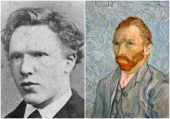 Слева направо: Винсент Ван Гог в возрасте 18 лет. \ Автопортрет Винсента Ван Гога, 1889 год.