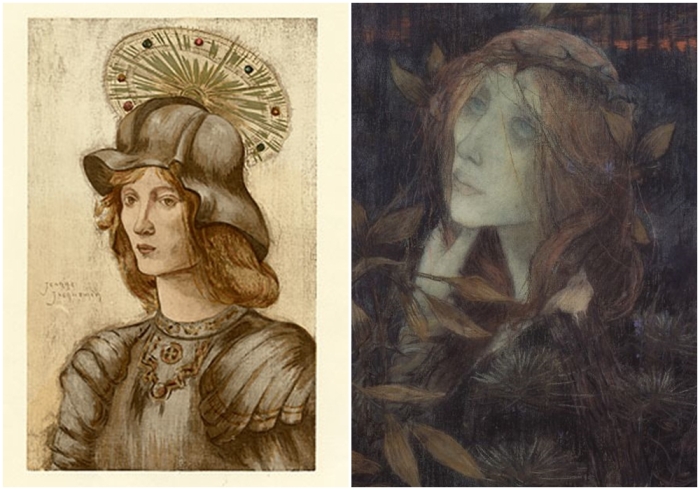 Слева направо: Жанна Жакмен. \ Мучительная и славная корона, Жанна Жакмен, 1892 год.