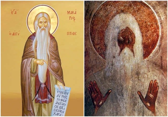 Слева направо: Икона святого Макария. \ Макарий Великий.