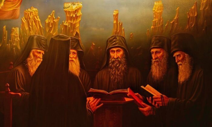 Молящиеся греческие православные монахи, автор Richard MC. \ Фото: xristianos.gr.
