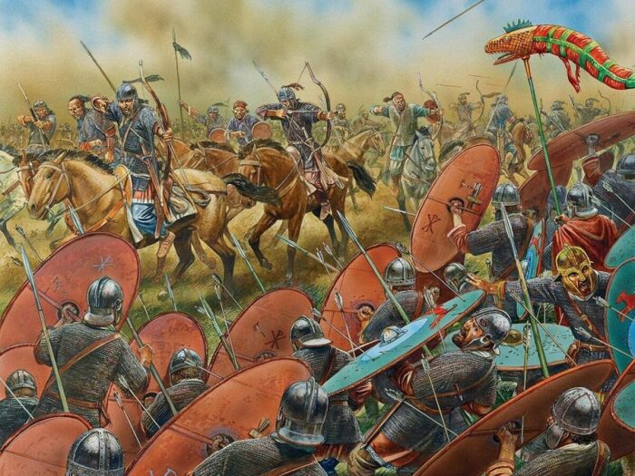 Вестготы отбивают атаку лёгкой кавалерии гуннов, Каталаунские поля, 451 год. \ Фото: google.com.