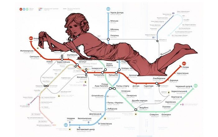 Художница «хуманизировала» схему киевского метро
