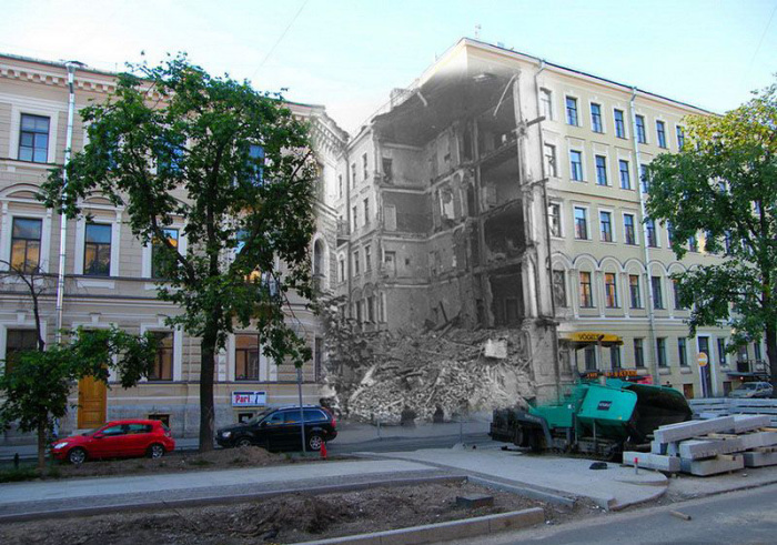 Блокадный Ленинград и современный Санкт-Петербург на фото