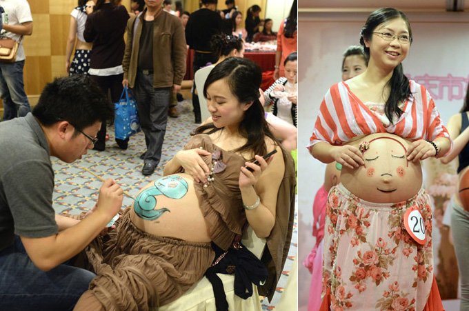 Китайский беременность. Разрисованная мама. Боди арт беременным для папы фото. Китайской девочке хотели разрисовать живот вступился конгфуист.