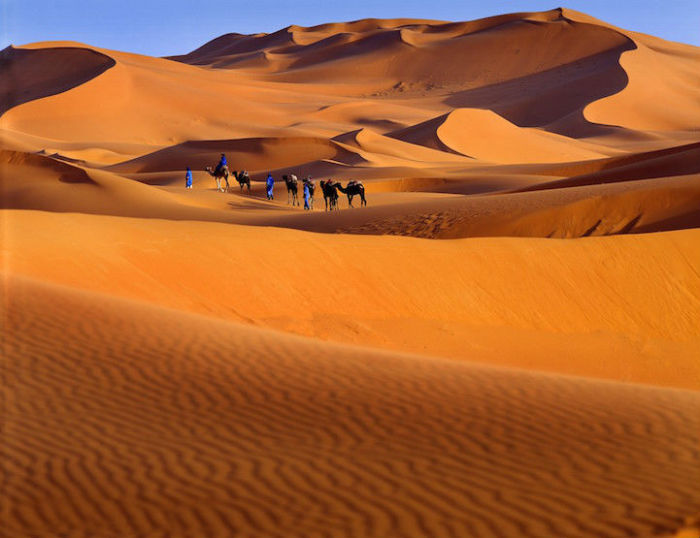 Караван в одной из крупнейших пустынь мира.