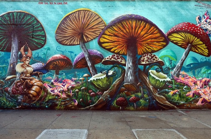 Яркий стрит-арт в Бронксе, Нью-Йорк, США.
