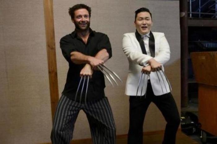 Австралийский и американский актёр с южнокорейским рэппером, который обрел всемирную популярность благодаря своей песне Gangnam Style.