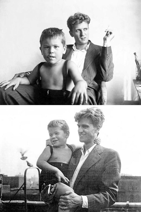 3-летний Роберт Де Ниро с его 24-летним отцом Робертом Де Ниро-старшим. 1946 год.