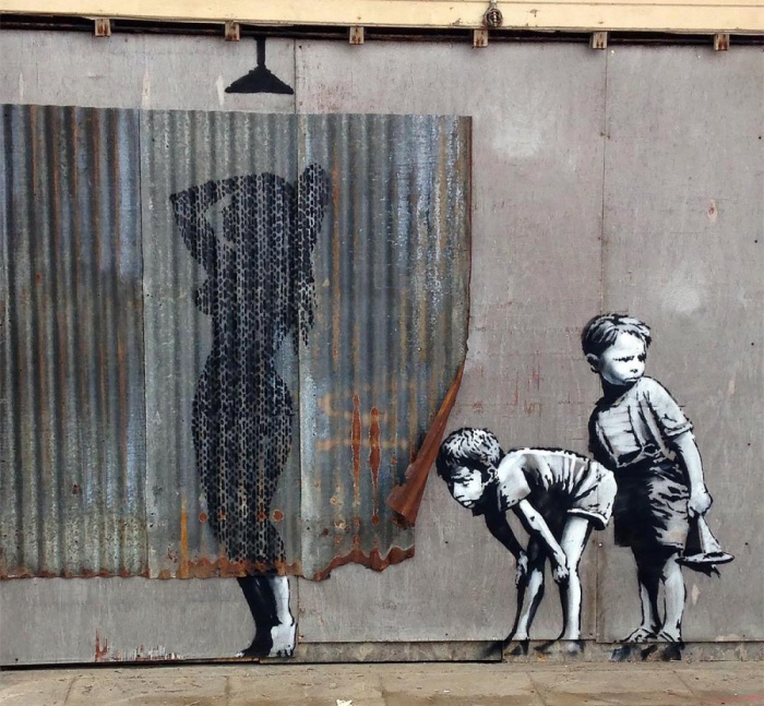 Уличный художник Banksy.