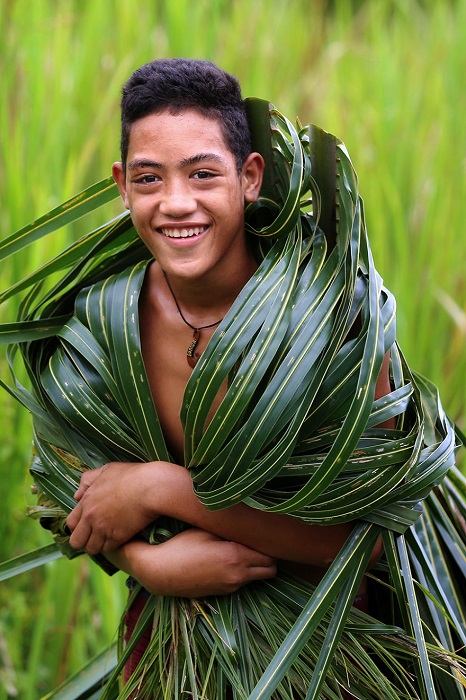 Коренной житель островов Самоа в Тихом океане.
