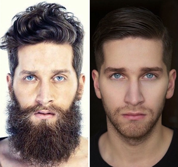 Люди с бородой и без бороды до и после фото