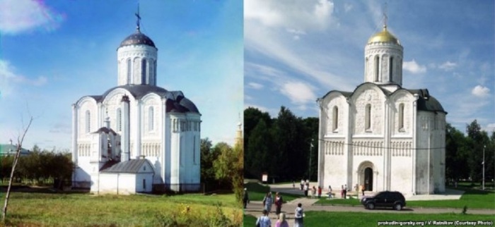 Дмитриевский собор был центральным зданием не сохранившегося до наших дней ансамбля дворца князя Всеволода Большое Гнездо.