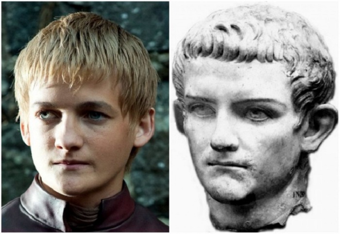 Сходство между ирландским актёром и римским императором  Калигулой (Гай Цезарь).