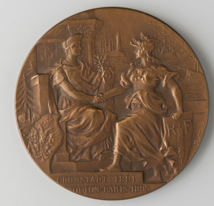 Медаль посвященная визиту русской эскадры в Тулон.