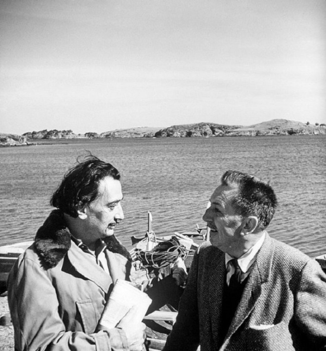 Сальвадор Дали и Уолт Дисней на побережье Испании, 1957 год.