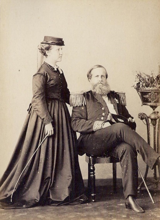 Изабелла (1846—1921) и Педру II ( 2 декабря 1825 — 5 декабря 1891), император Бразилии, 1870 год.