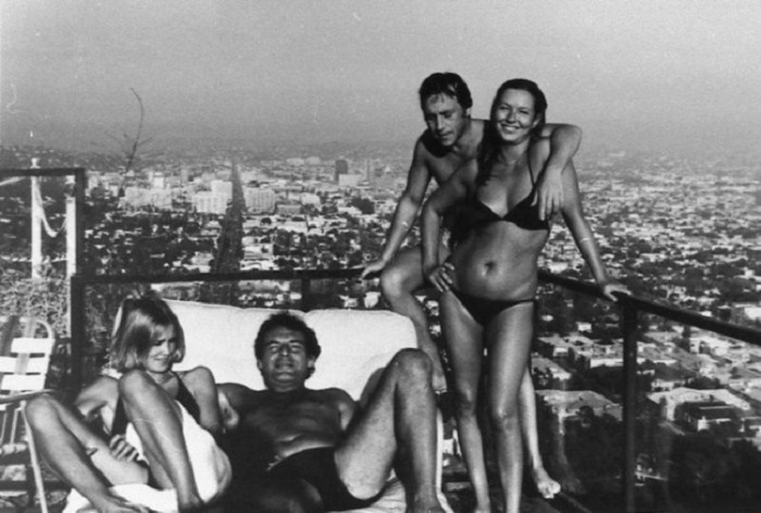 Джессика Лэнг, Милош Форман, Владимир Высоцкий и Марина Влади. Лос-Анджелес, август 1976 года.