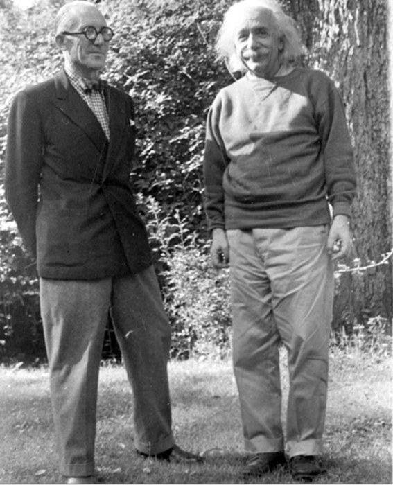 Ле Корбюзье и Альберт Эйнштейн в Принстоне, Нью-Джерси, 1946 года.
