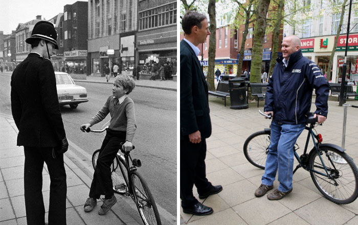 Дэвид Харви ставший шефом полиции и маленький мальчик на велосипеде, который стал успешным бизнесменом.
