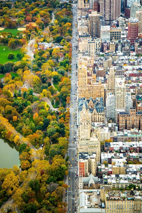 Осень в Нью-Йорке: городская и парковая зоны.
