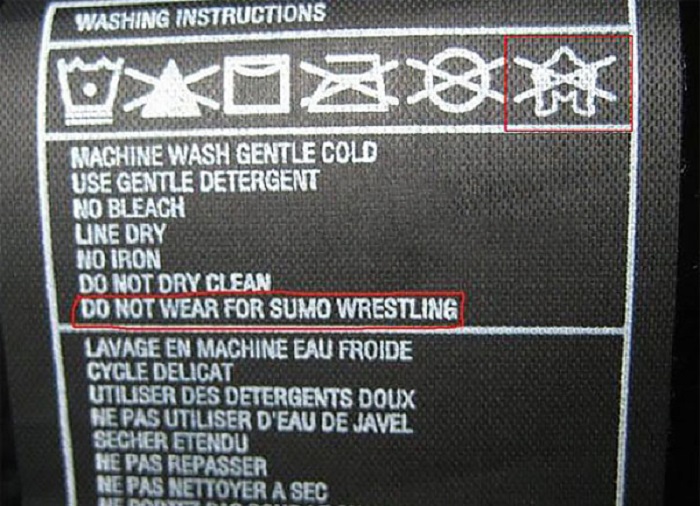 Не носить во время занятий борьбой сумо.