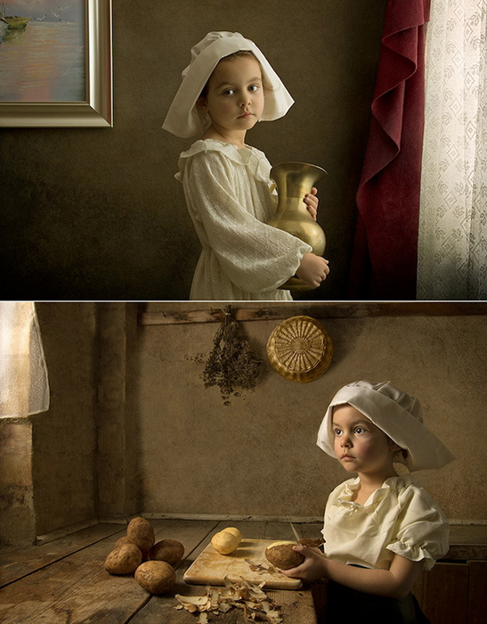 Снимки дочери в стиле картин XVII-XVIII веков. Проект фотографа Билла Гекаса (Bill Gekas)