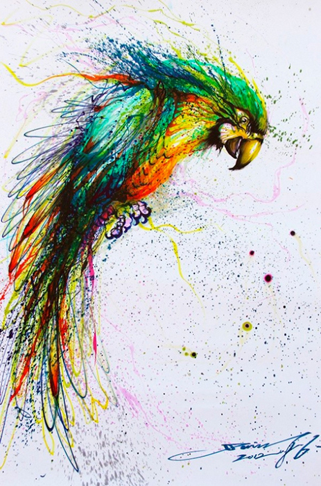 Живопись красочными брызгами. Картины от Hua Tunan (он же Chen Yingjie)
