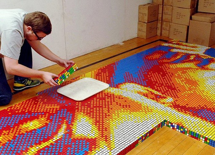 Dream Big. Инсталляция из 4200 кубиков Рубика от Пита Фекто