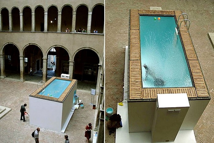 Fake Swimming Pool, инсталляция-иллюзия в исполнении Леандро Эрлиха (Leandro Erlich)