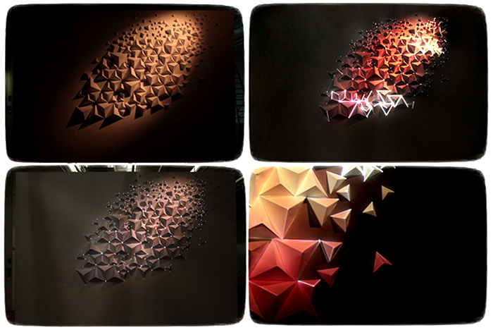 Инсталляция-оригами с огоньками от  Joanie Lemercier 
