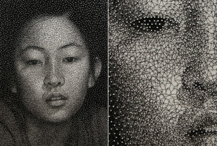 Арт-проект Constellation. Портреты из сотен гвоздей и одной нитки