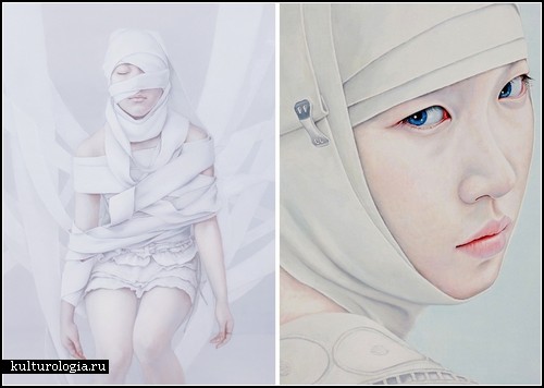 Забинтованные девушки на картинах Kwon Kyung Yup