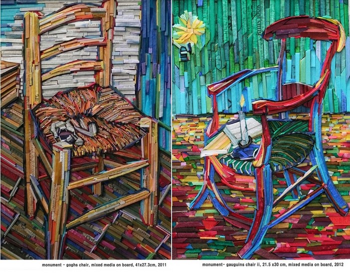 Знаменитые картины из деревянных колышков. Имитации Kyu-Hak Lee