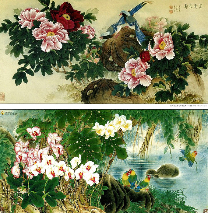 Китайские акварели о флоре и фауне от  Liang Yan Sheng
