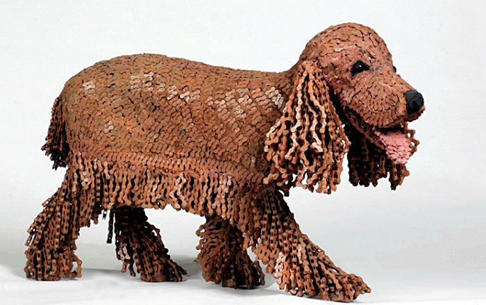 Собачки из цепи. Серия скульптур Dog collection от Нирит Левав