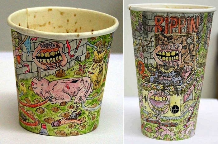 Проект Coffee Cups Пола Весткомба, рисунки на одноразовых стаканчиках 
