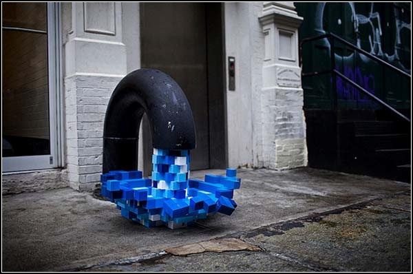 Водяная инсталляция Pixel Pour 2.0 на Нью-Йоркских улицах