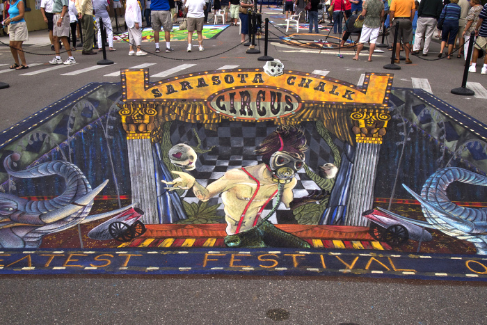 Картины мелом. Ежегодный фестиваль стрит-арта Sarasota Chalk Festival