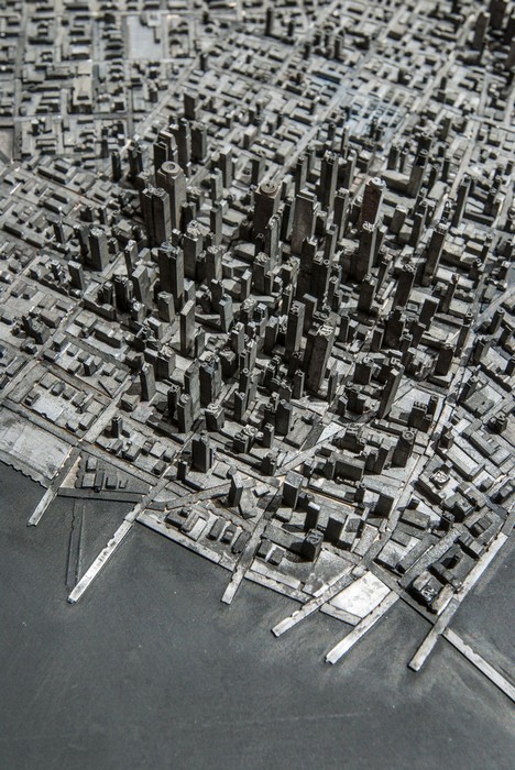 Городской пейзаж Type City из элементов печатной машинки