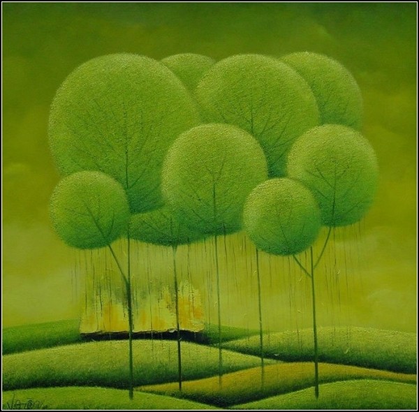 Пушистые деревья в картинах  Vu Cong Dien