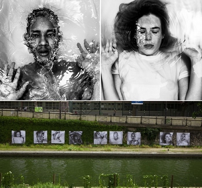 Люди-утопленники в аллегорической фотосессии Drowning