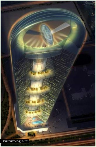 Гигантский небоскреб в ОАЭ рестораном в пропеллере