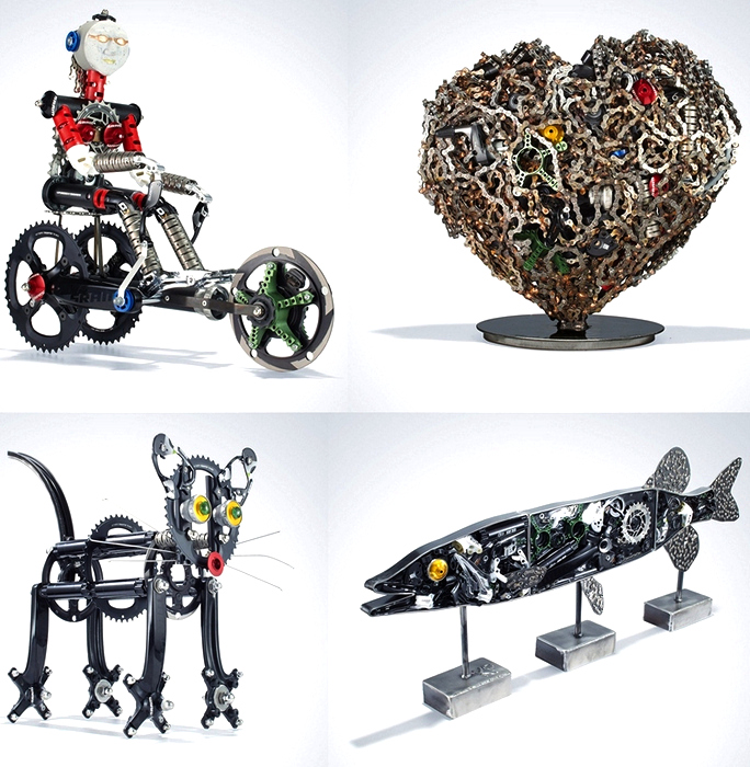Скульптуры из велосипедных деталей в арт-проекте pART Project