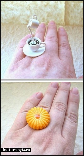 Необычные кольца из полимерной глины